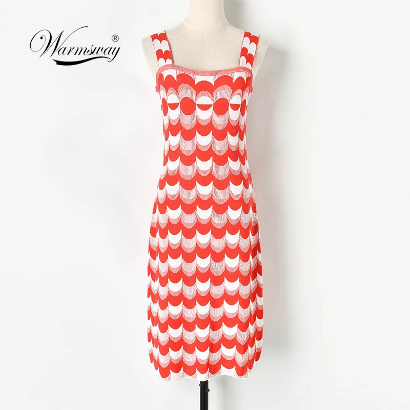 Block Color Jacquard Knitted Dress Women Sexy Striped Summer Robe Runway Slim Backless Pullovers Vestido Cute C-221