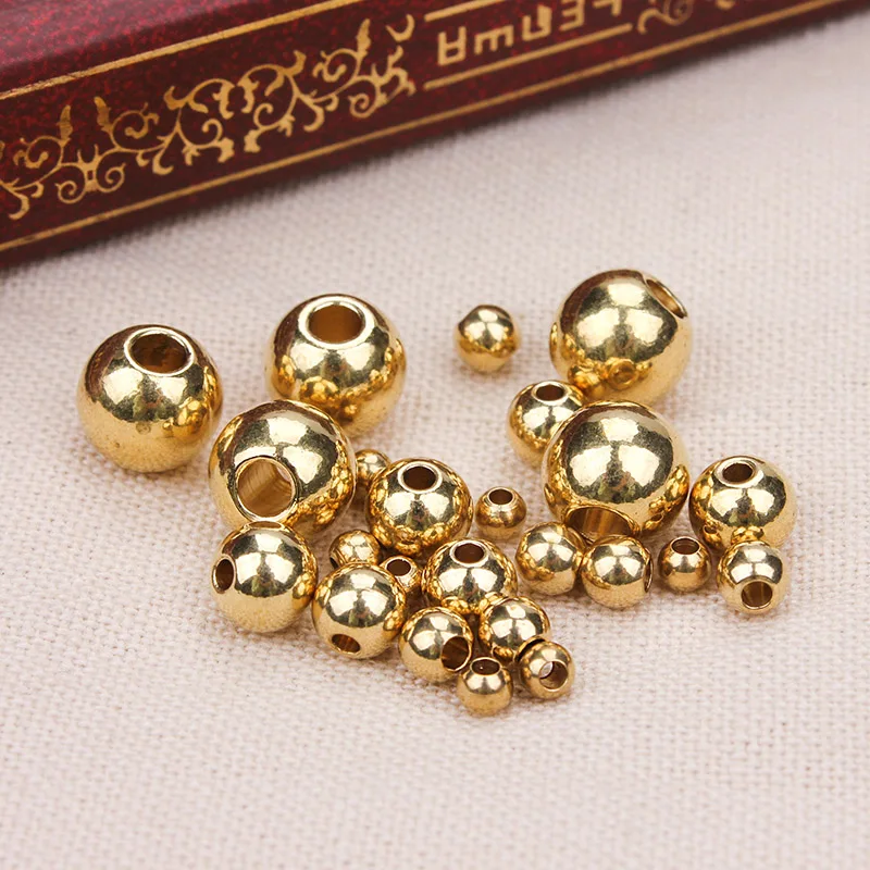 

50pcs/lot Outer Dia3mm -8mm Gold Brass Beads For DIY Jewelry Accessories making