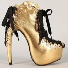 Панковский стиль; на шнуровке; короткие ботинки с заклепками и шипами; сапоги в жокейском стиле; Клубная одежда сапоги на высоком каблуке; летние ботинки