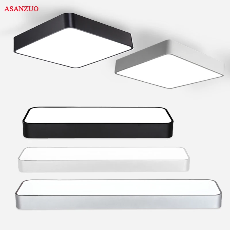 

110V 220V Modern LED Ceiling Light Lamp Lighting Fixture Rectangle Office Remote Bedroom Surface Mount Living Room Panel