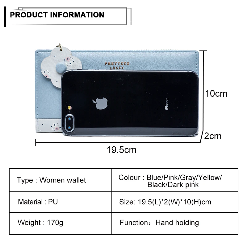 Цветочный для женщин Длинный кошелек цветок телефон женские кошельки леди стиль женский портмоне краткое держатель для карт с застежкой клатч сумк