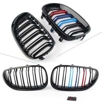 

Front Kidney Grille Grill For BMW E60 E61 5 Series 525i 535i 550i M5 2003 2004 2005 2006 2007 2008 2009 2010 Gloss Black M-Color