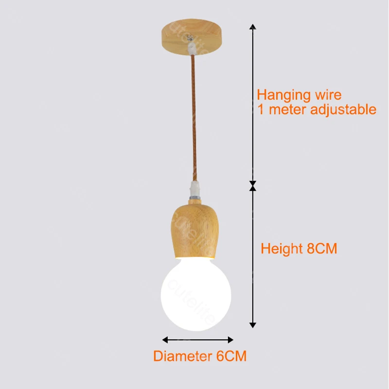 Деревянный подвесной светильник s E27 натурального цвета, современный подвесной светильник для дома/гостиной/спальни, винтажный светильник, подвесной светильник в скандинавском стиле