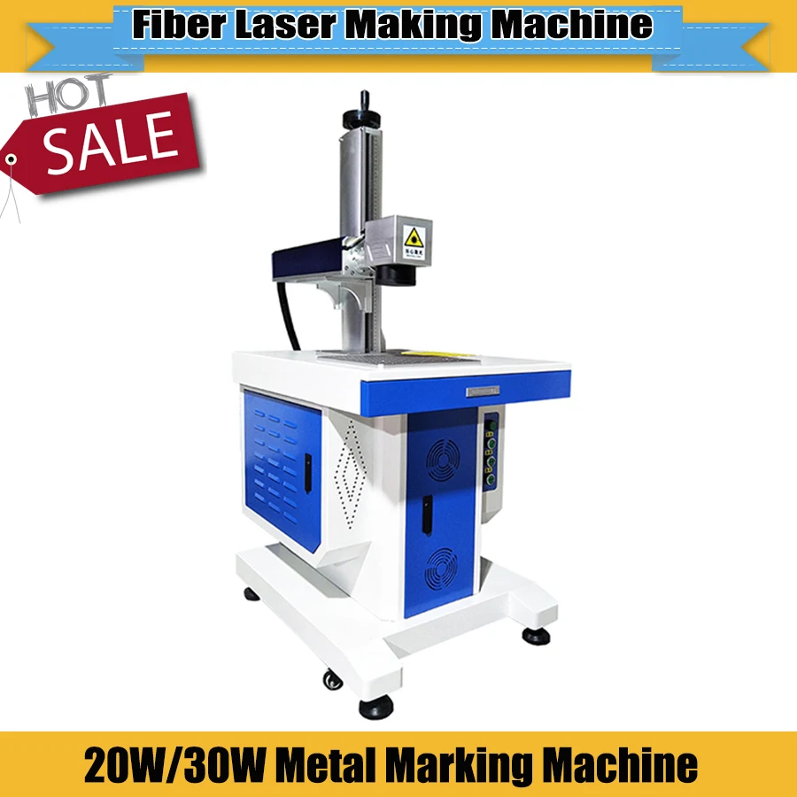 

20W/30W/50W desktop fiber laser metal marking machine stainless steel laser engraving machine (IPG/Raycus laser source optional)