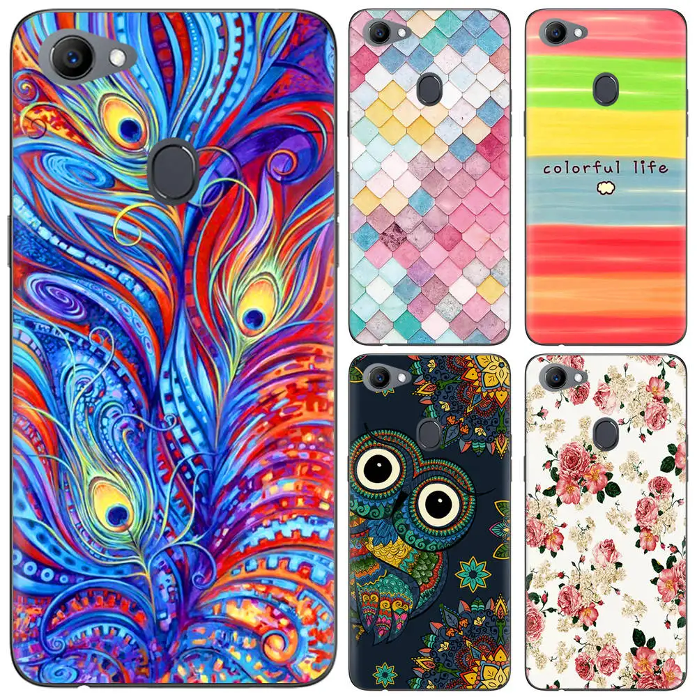 

New Arrival Phone Case For OPPO F7 6.23-inch Fashion Design Art Painted TPU Silicone Cover Soft Case