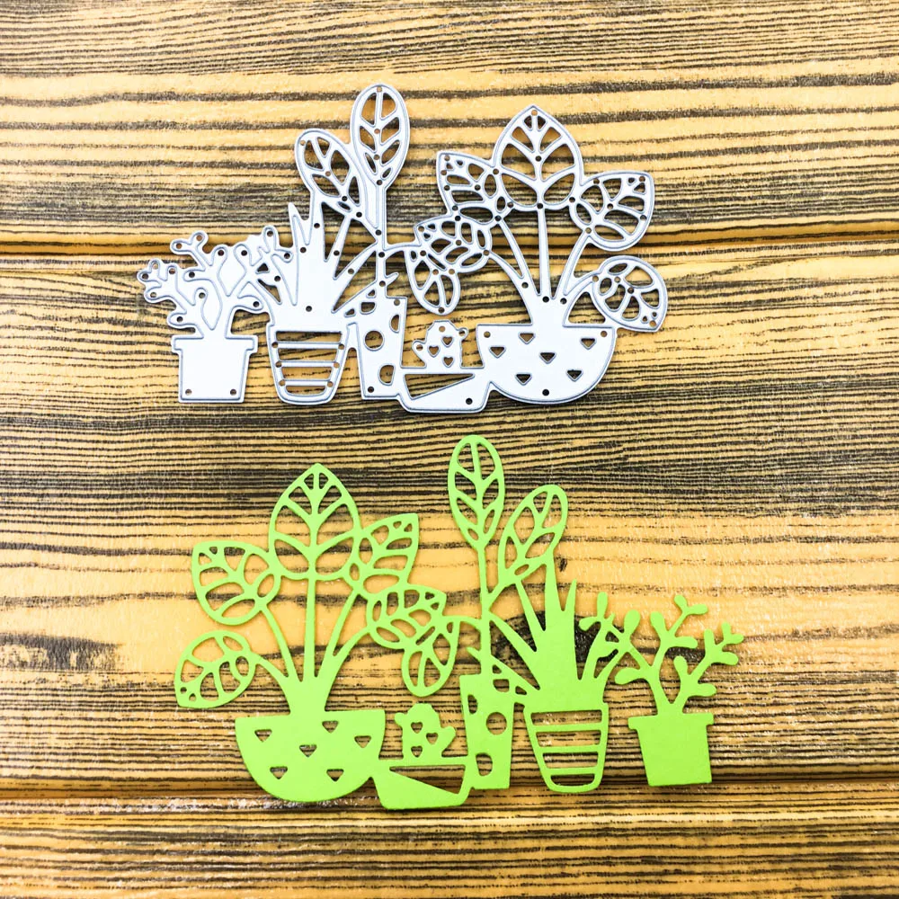

Culture Pot Plants Metal Cutting Dies Lace Hollow Embossing Stencil DIY Scrapbook Paper Album Dies Cut For 2019