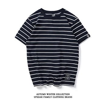 

Striped Men Tshirt Short Sleeve Cotton Polyester White Oversized Hip Hop Tshirt Cotton Camiseta Masculina Listrada Oversized