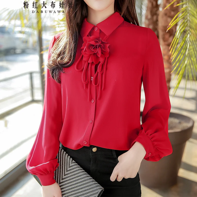 original 2018 brand spring blusas new elegant ladies