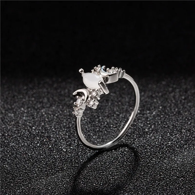 Mostyle дизайн Белый огненный опал кольцо для женщин Кристаллы Женские кольца для помолвки Anel ювелирные изделия бижутерия