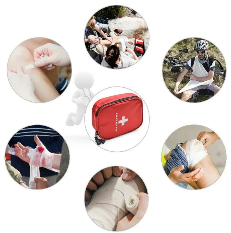 First Aid Medical Emergency Kit Carry Bag Pouch Camping Car Home Holiday Travel