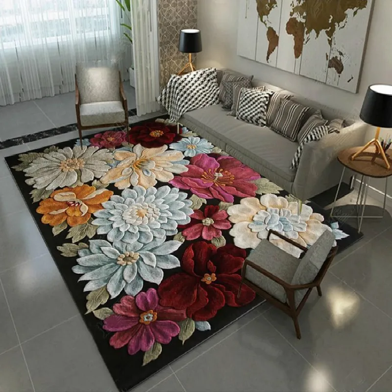 

3D creative flower door mat plant carpet Hallway Carpets Bedroom Living Room Tea Table rose Rugs Kitchen Bathroom tapete custom