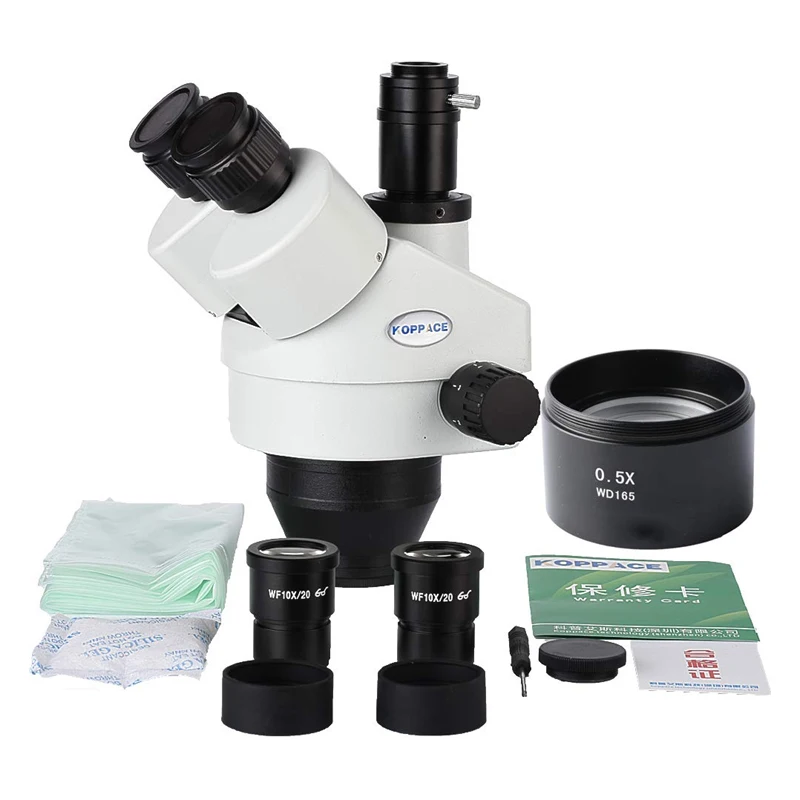 

3.5X-45X Trinocular Stereo Zoom Microscope Lens 1X CTV Microscope Head & Body Camera Interface