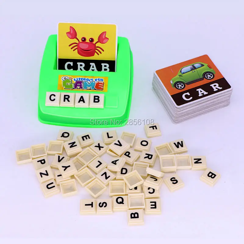 Грамотности забавная игра узнать английское слово игрушка-головоломка буквы алфавита карточная игра Обучающие игрушки, развивающие игрушки для детей, 1+ плеер