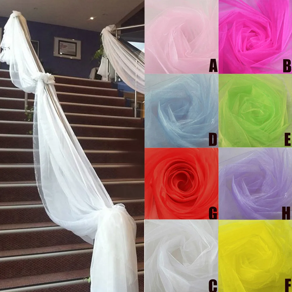 

500CM*48CM Organza Sheer Organza Fabric For Wedding Backdrop Decoration Home Decoration Accessories1.34