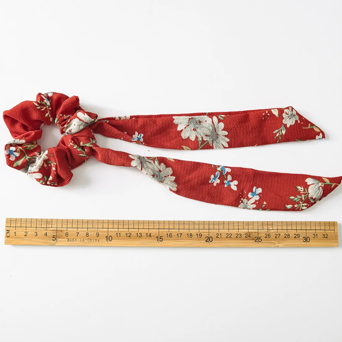 

1pc Floral Print Scrunchies Women Hair Scarf Elastic Bohemian Hairband Bow Hair Rubber Ropes Girls Hair granny chic Accessories
