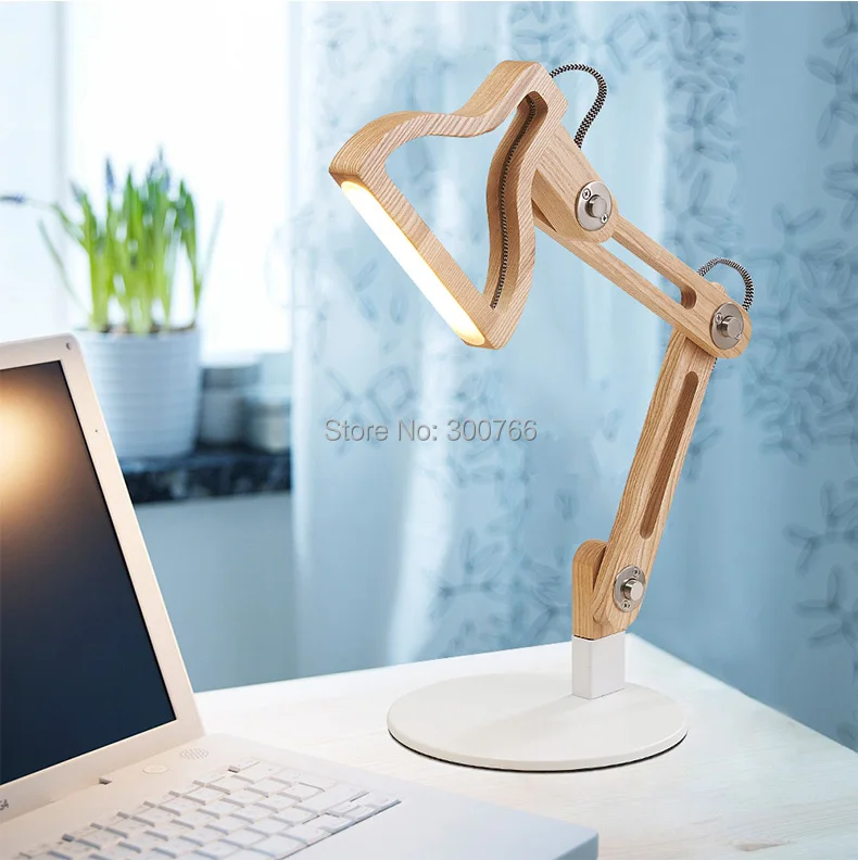 bedroom new designer replic arc modern wood folding led desk light