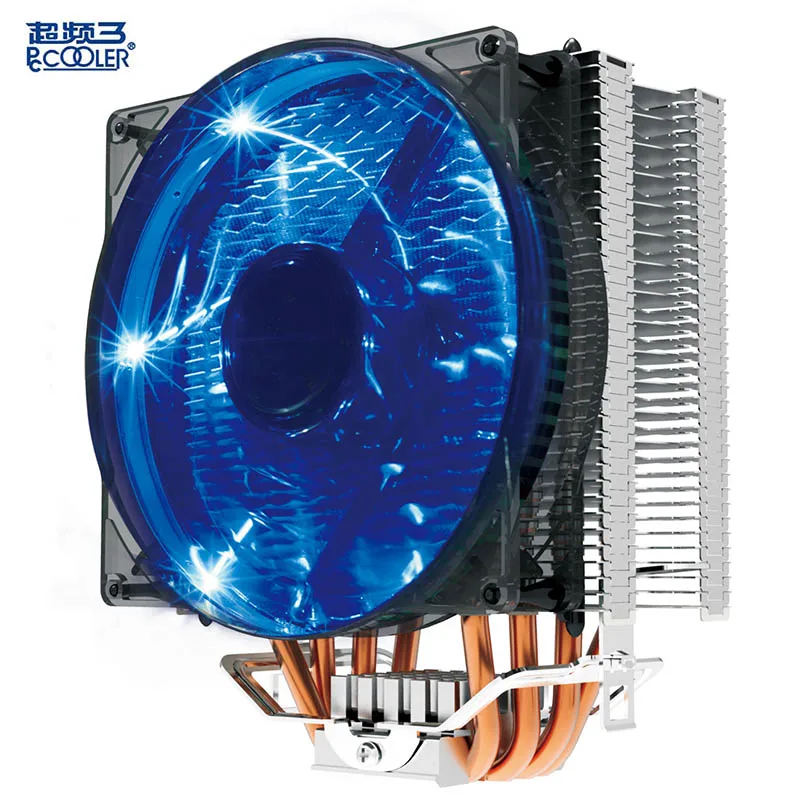 Pccooler X4 4 Heatpipe кулер для процессора 12 см светодиодный 4-контактный вентилятор для Intel 115X2011 AMD AM4 радиатор охлаждения процессора 120 мм тихий вентилятор для ПК