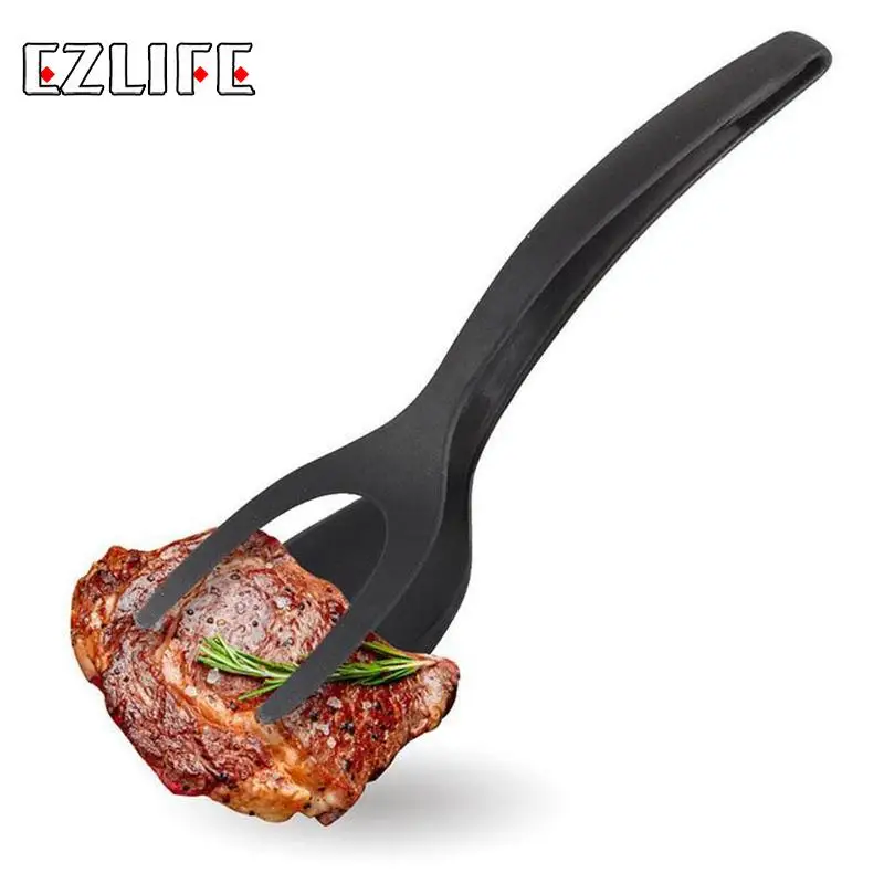 

2 in 1 Non-Stick Fried Egg Turners Silicone Cooking Turner Kitchen Utensils Bread Tongs Multifunctional Egg Cooking Tools
