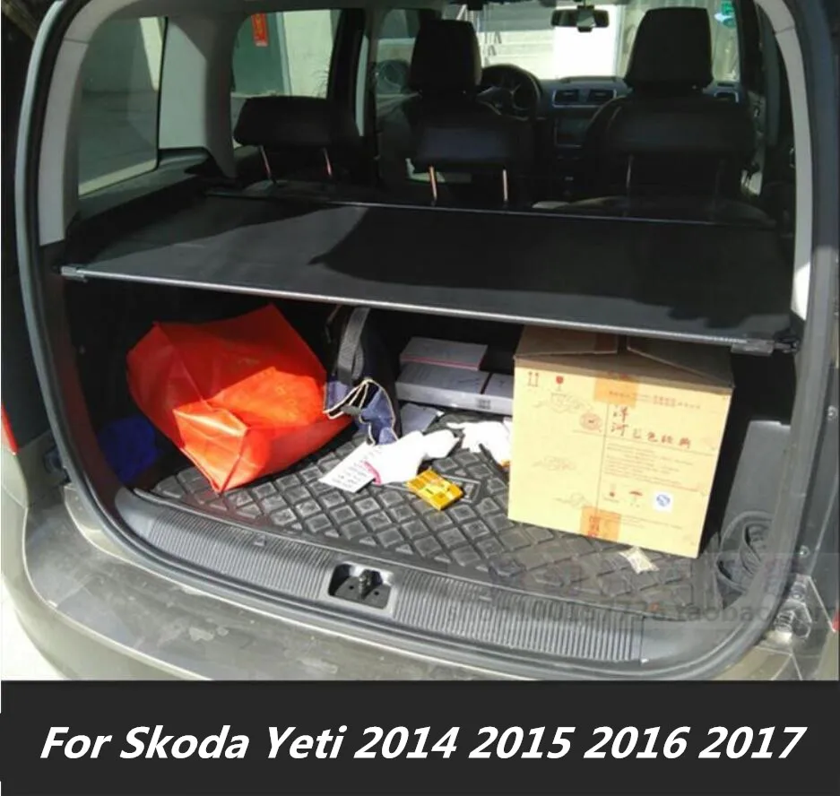 

JIOYNG High quality Car Rear Trunk Security Shield Cargo Cover For Skoda Yeti 2014 2015 2016 2017 2018 ( black, beige)