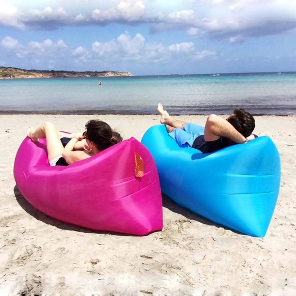 Außen Aufblasbar Sofa Luft Bett Lounger Stuhl Schlafsack 8 Farben UK Verkäufer 