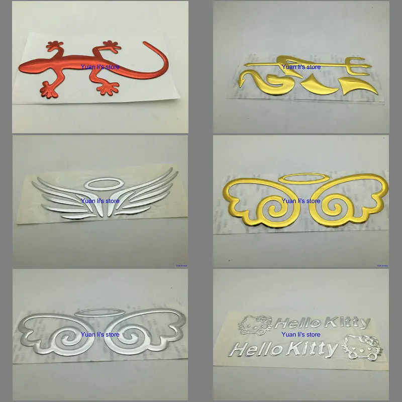 

1pcs Car SUV Logos Tail Golden 3D Guardian Angel Wings Emblem Graphicsl Sticker car body stick