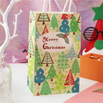 

10Pcs gift packaging bags with handles Cartoon Animal Christmas Apple Gift Box Candy Bag Event Party Supplies Xmas Candy Bags
