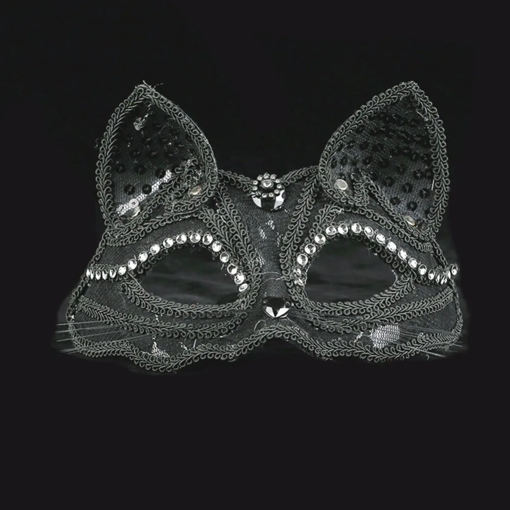 1 шт Сексуальная кружевная лицевая маска в виде кошки ПВХ лисы половина лица маски для женщин Хэллоуин венецианские маскарадные Бальные вечерние маски костюмы карнавальные маски