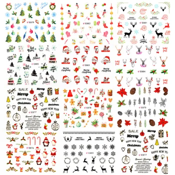 

11 Sheet 3D Santa/Claus/Elk/Snowman Design Nail Adhesive Stickers Christmas New Year Nail Decals Wraps Manicure Decoration Tools