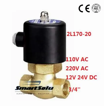 

Free shipping 3/4'' Inch Brass Electric Steam Hot Water Solenoid Valve NC,110V 220V 12V 24V