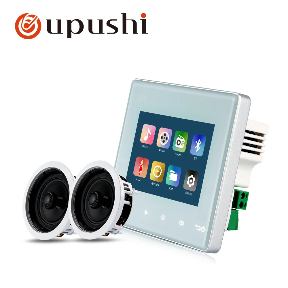  2.8 inch bluetooth wall controller oupushi smart home audio system 2*25 watt wall amplifier 8ohm in - 33016298021