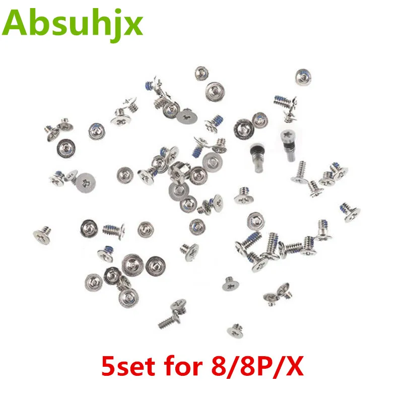 Absuhjx 5 набор винтов для iPhone 8 X Plus 8P полный комплект винтов аксессуары Внутренний Ремонт Запчасти