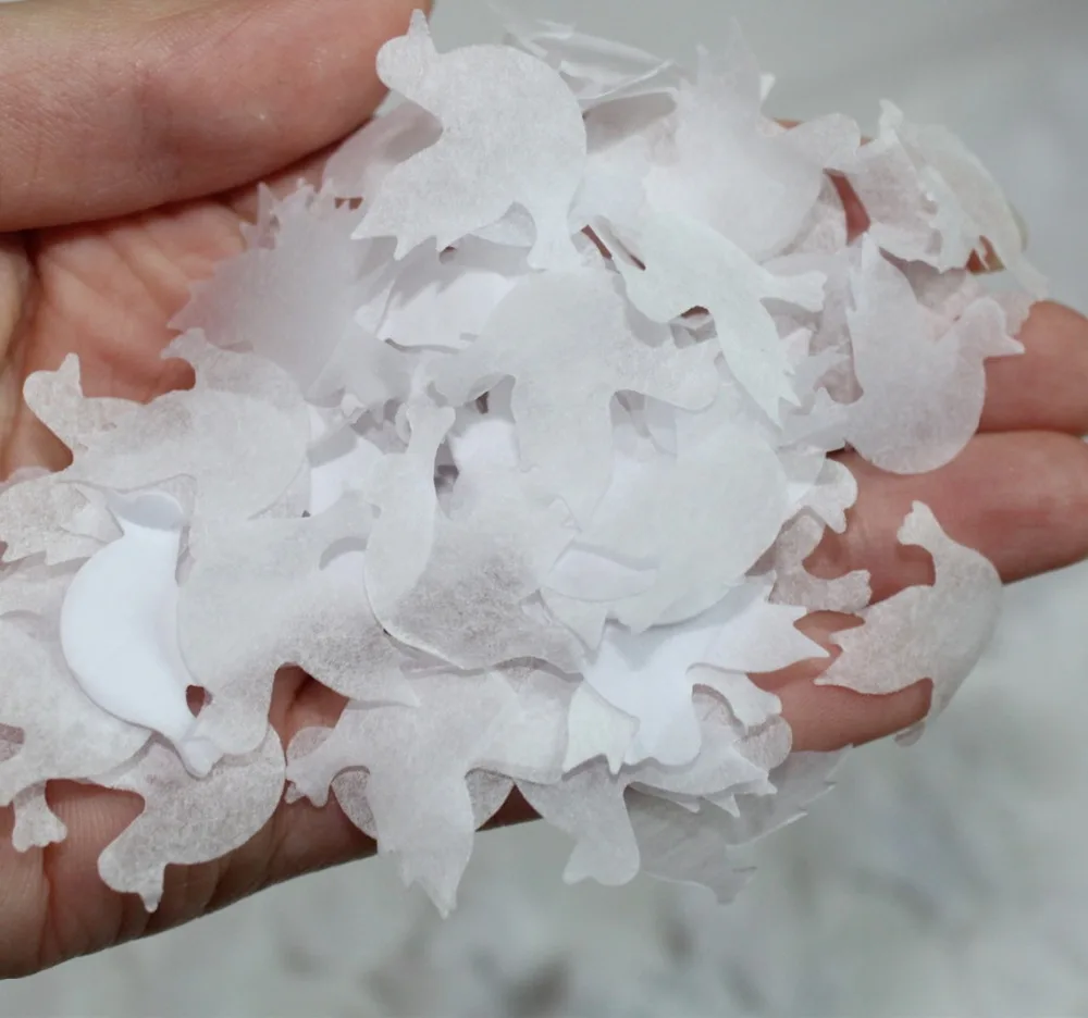 Wedding white Confetti tissue paper Baptism Cuts Decor