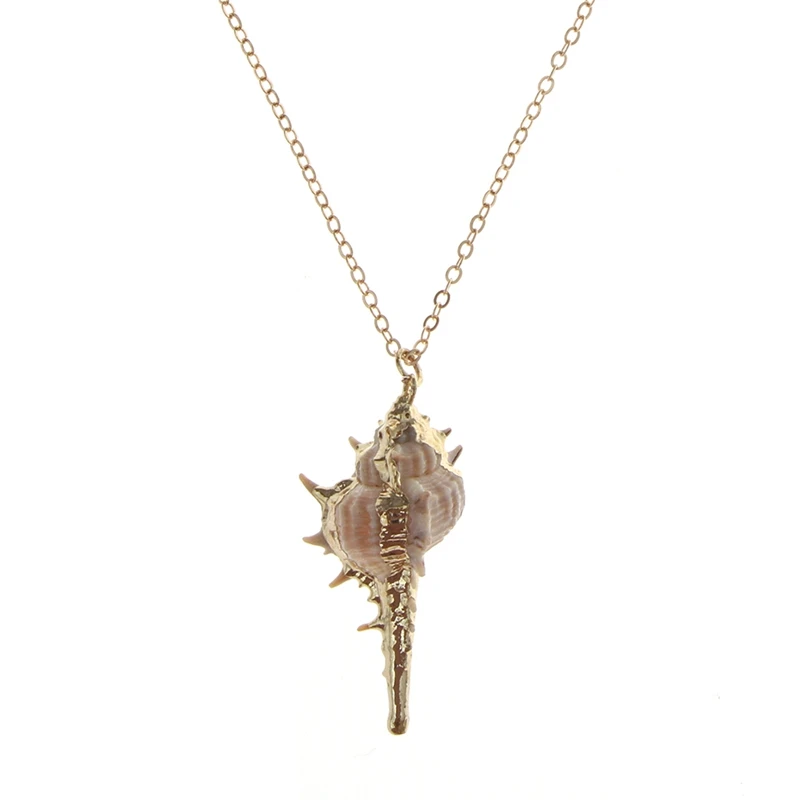 

Summer Beach Natural Conch Shell Pendant Necklace Bohemia Ocean Seaside Choker Collar Necklace For Women Girls Free Shipping