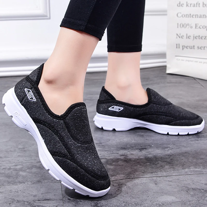 

Shoes women Summer women's Shoes Spring/Autumn Bordered Cotton Fabric Slip-On Sewing Loafers Women's shoes without heel B11B