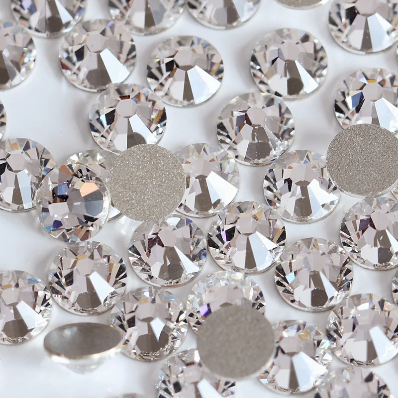 

2028 SS3 To SS50 White Non Hot Fix Rhinestones Flatback Crystal Glass Glitter Rhinestones Glue On For Nail Art Decoration B0035