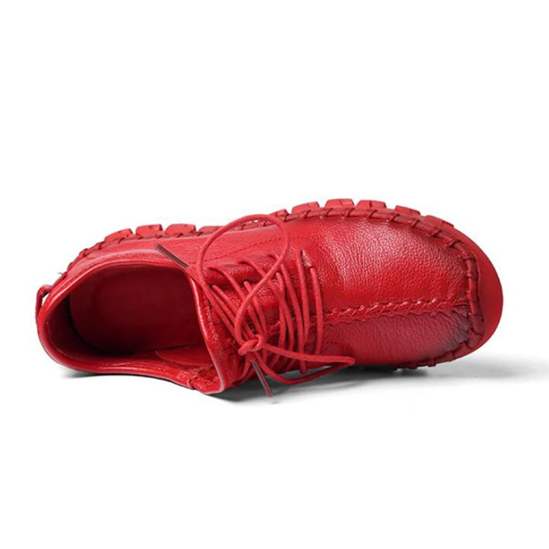 Женская Повседневная обувь из натуральной кожи на платформе|leather shoes|genuine leather