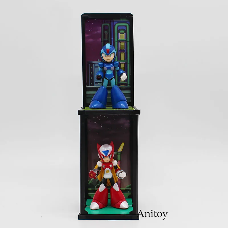 

2pcs/set Anime Rockman TAMASHII BUDDIES Red & Blue PVC Action Figure Collectible Model Toy 10cm KT3770