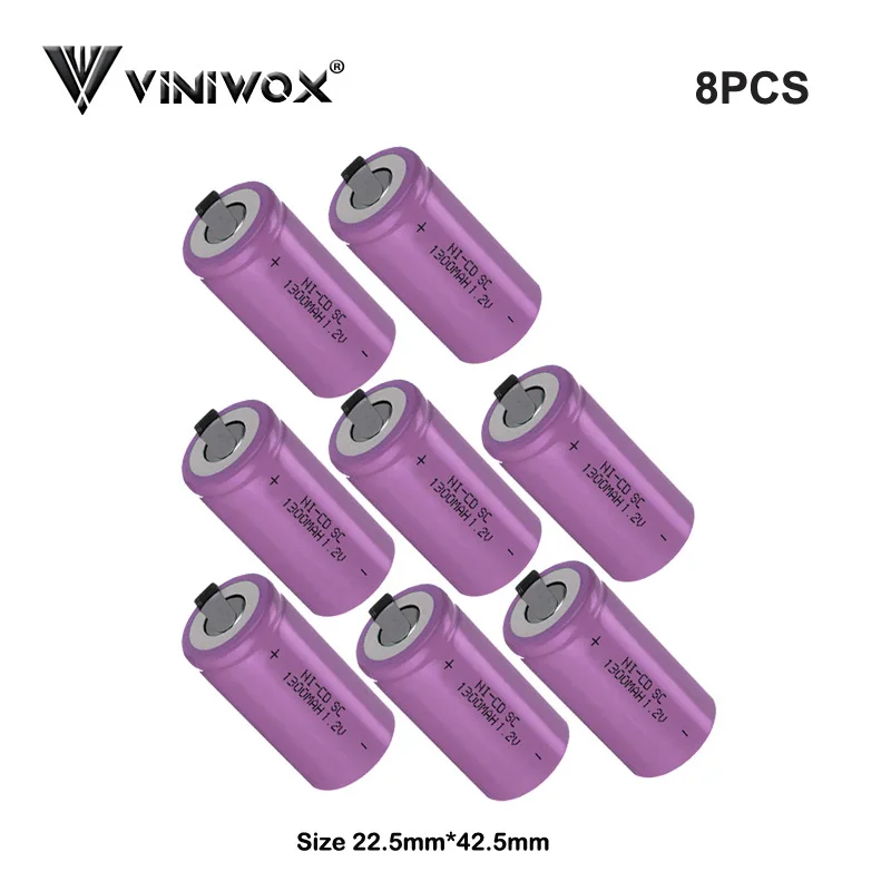 

SC 1300mAh Subc Ni-CD 1.2V Power Tool Battery Cell accumulator Rechargeable batteries for power bank NICD Makita Bosch dewalt