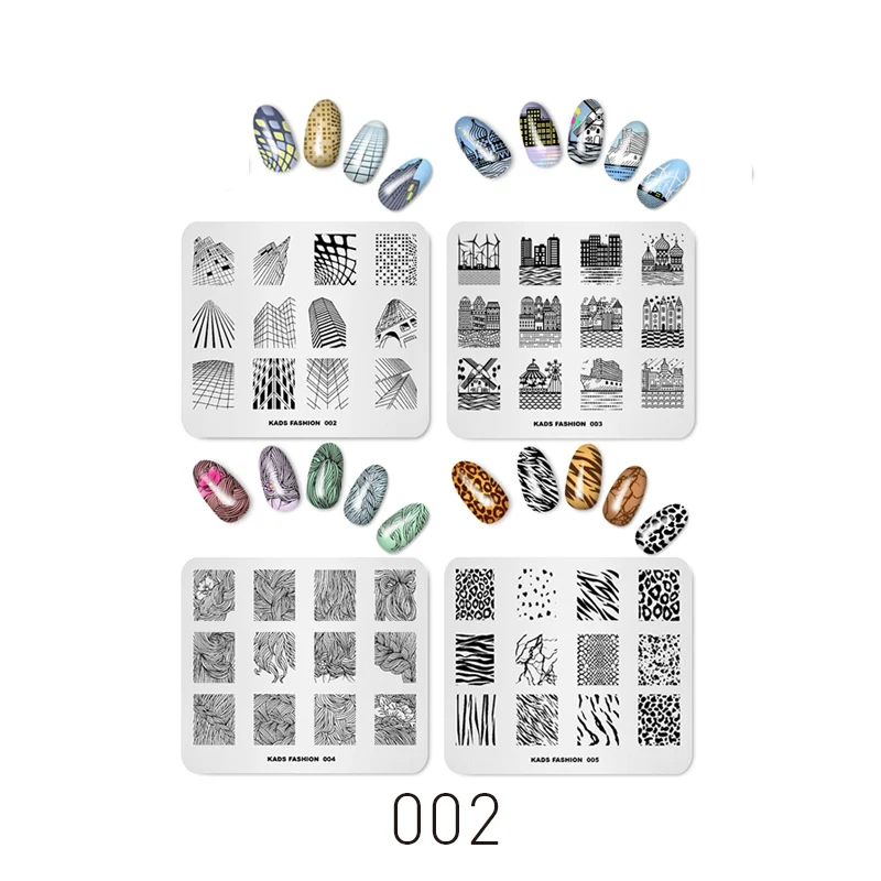 

AriesLibra 4PCS SET-2 Nail Stamping Plates Set Lace Flower Animal Pattern Nail Art Stamp Stamping Template Image Plate Stencil