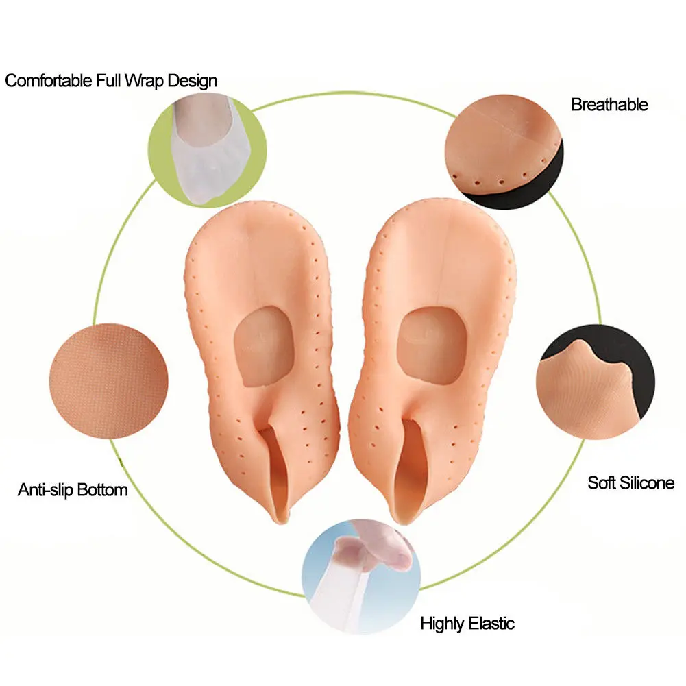 1 пара силиконовых увлажняющих гелевых носков для пятки защита и уход за кожей