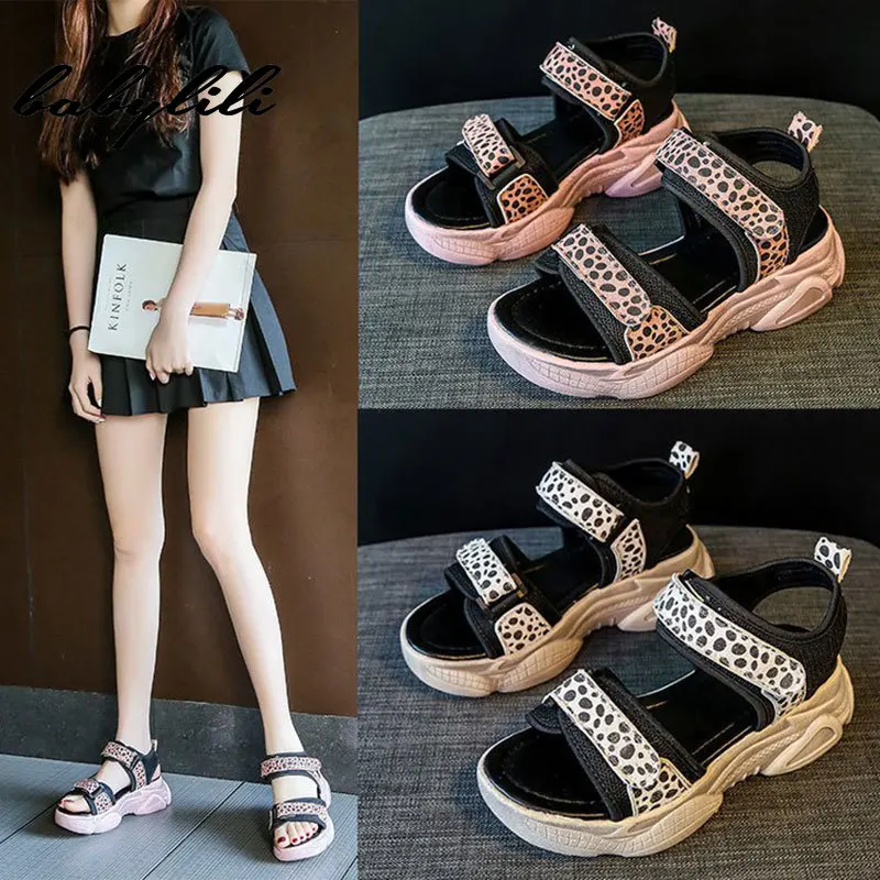 

Leopard Woman Sandals 2019 Summer Platform Sandals Wedges Shoes for Women Casual Woman Peep Toe Sneaker Gladiator Beach Sandals