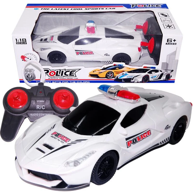 2018 1:18 4CH Police RC Car Model Baby Toys 4 Channels ...