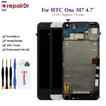

Warranty 801e Single SIM For HTC One M7 LCD Display Touch Screen Digitizer Assembly with Frame For HTC One M7 Lcd Screen