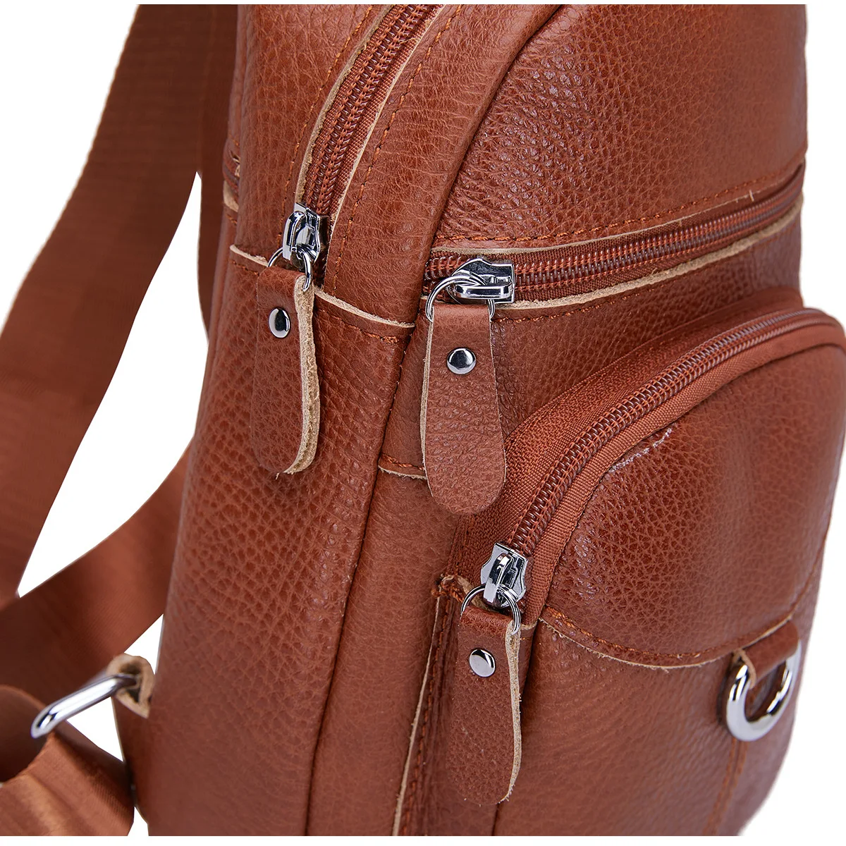 Women Vintage Genuine Leather Satchel Shoulder Sling Small Chest Bag Pack Travel Hiking Sports Shoulder Backpack Cross Body