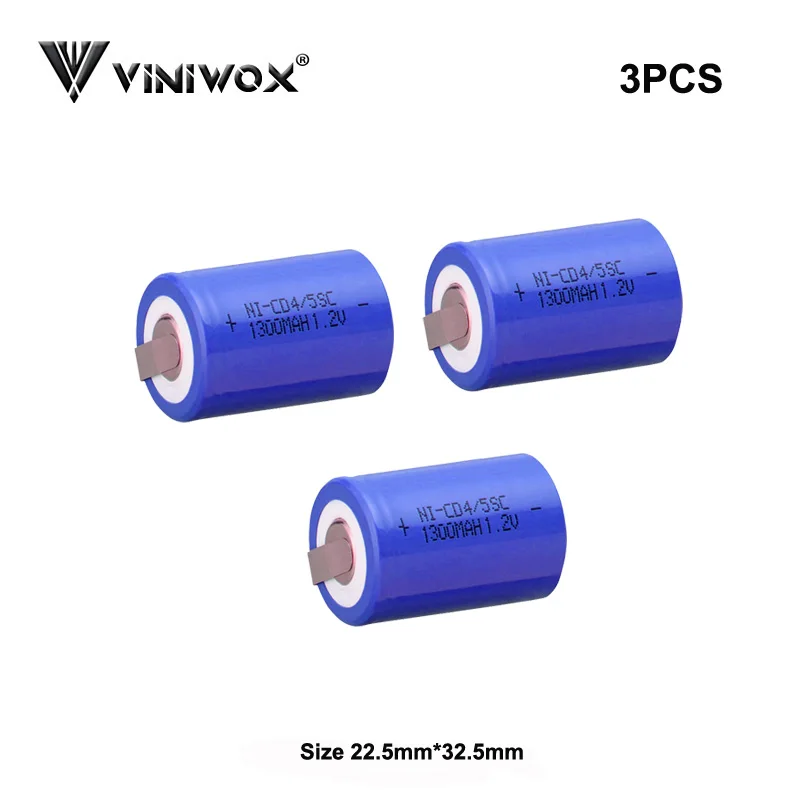 

New Ni-CD 1300mAh 4/5SC 1.2V Rechargeable Batteries for Electric Flashlight Power Bank Power Tool Battery NICD Cell Accumulator