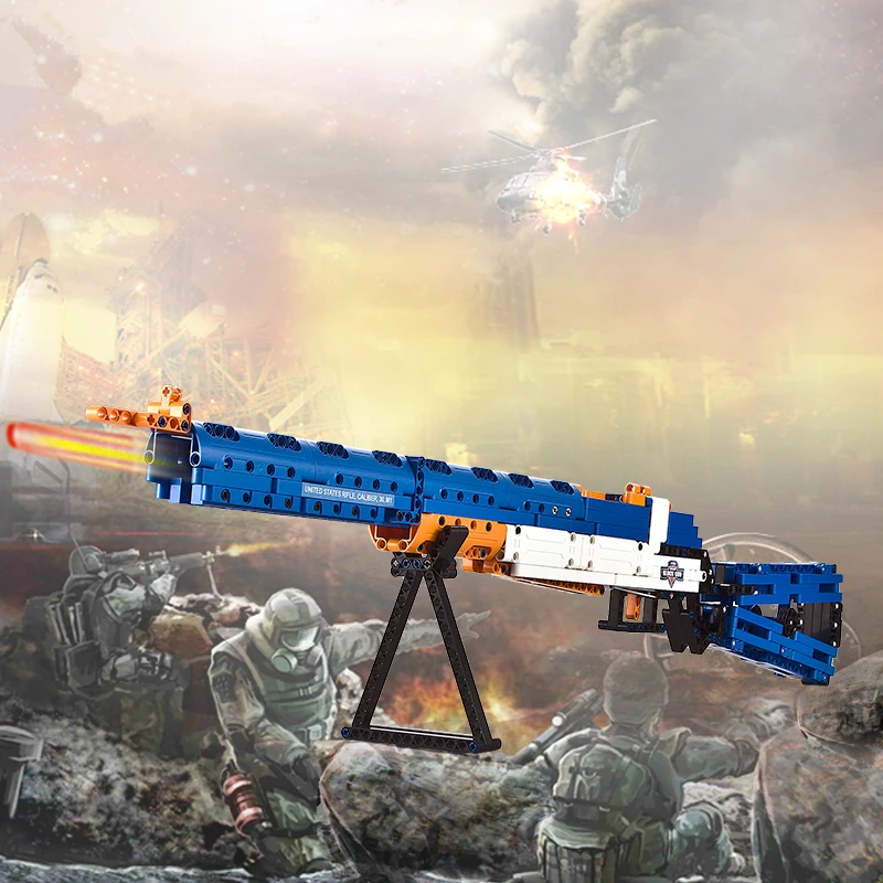 

Education Building Blocks Bricks 583pcs AK47 Toy Gun With Soft Bullet United States Rifle, Caliber .30, M1 Nerf Guns LEPIN legoe
