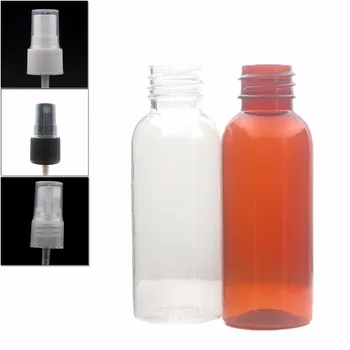 

30ml empty amber/clear plastic pet bottle with transparent/white/black fine mist sprayer X 10