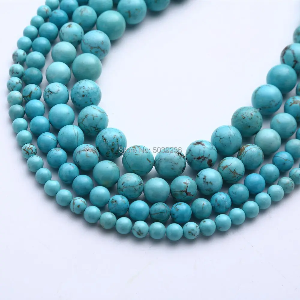

Bulk Wholesale Natural Blue Turquoises Stone Beads Loose Beads 4 6 8 10 12mm for Jewelry Making
