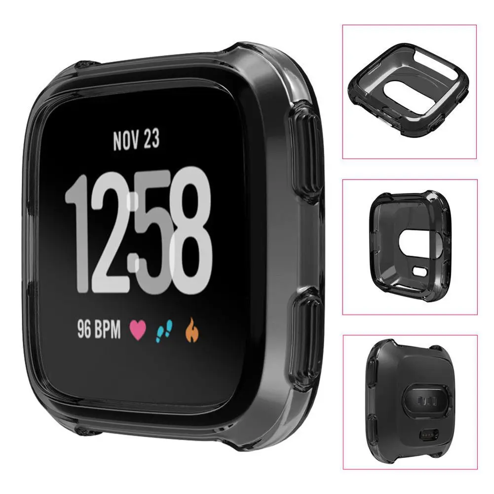 

HFES New Soft Silicone Protective Case For Fitbit Versa Activity Smart Watch Accessories Cover Shell Frame Full