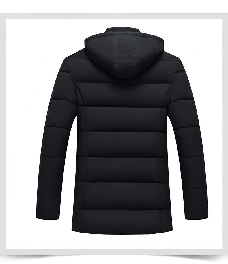 AYUNSUE супер теплые зимние стеганые куртки мужские Длинные парки с капюшоном плюс размер 4XL пальто с хлопковой подкладкой верхняя одежда среднего возраста LX2270